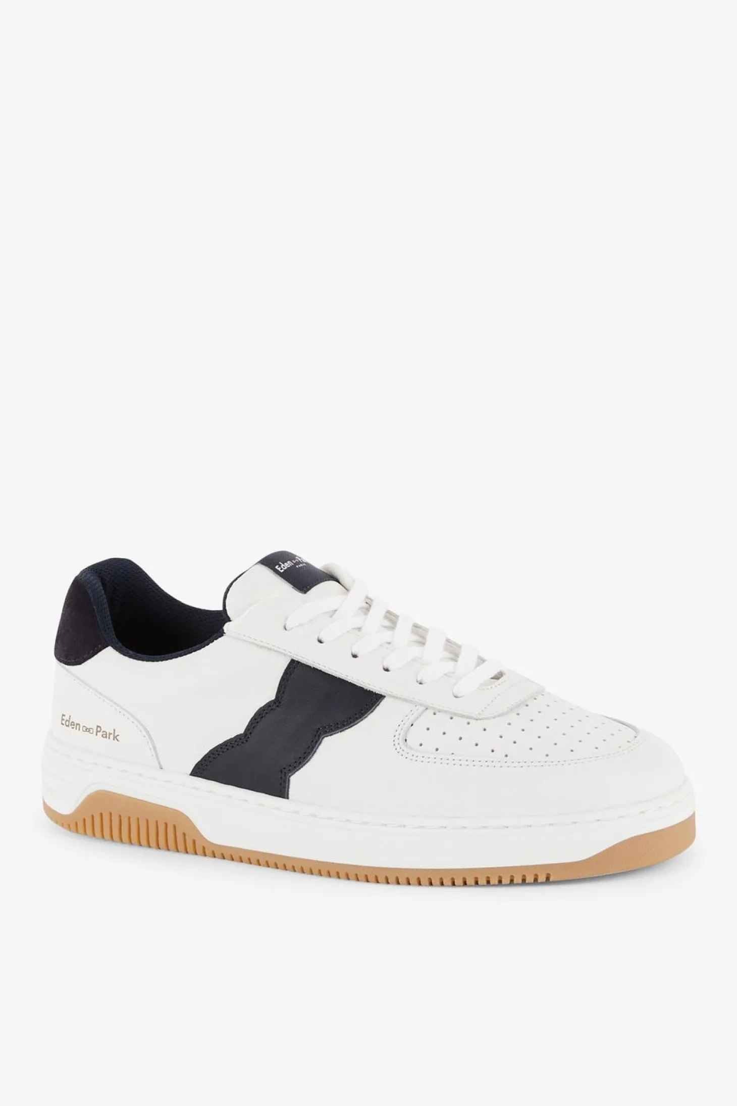 Baskets Blanches Bicolores En Cuir