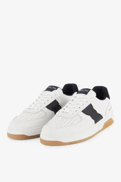 Baskets Blanches Bicolores En Cuir
