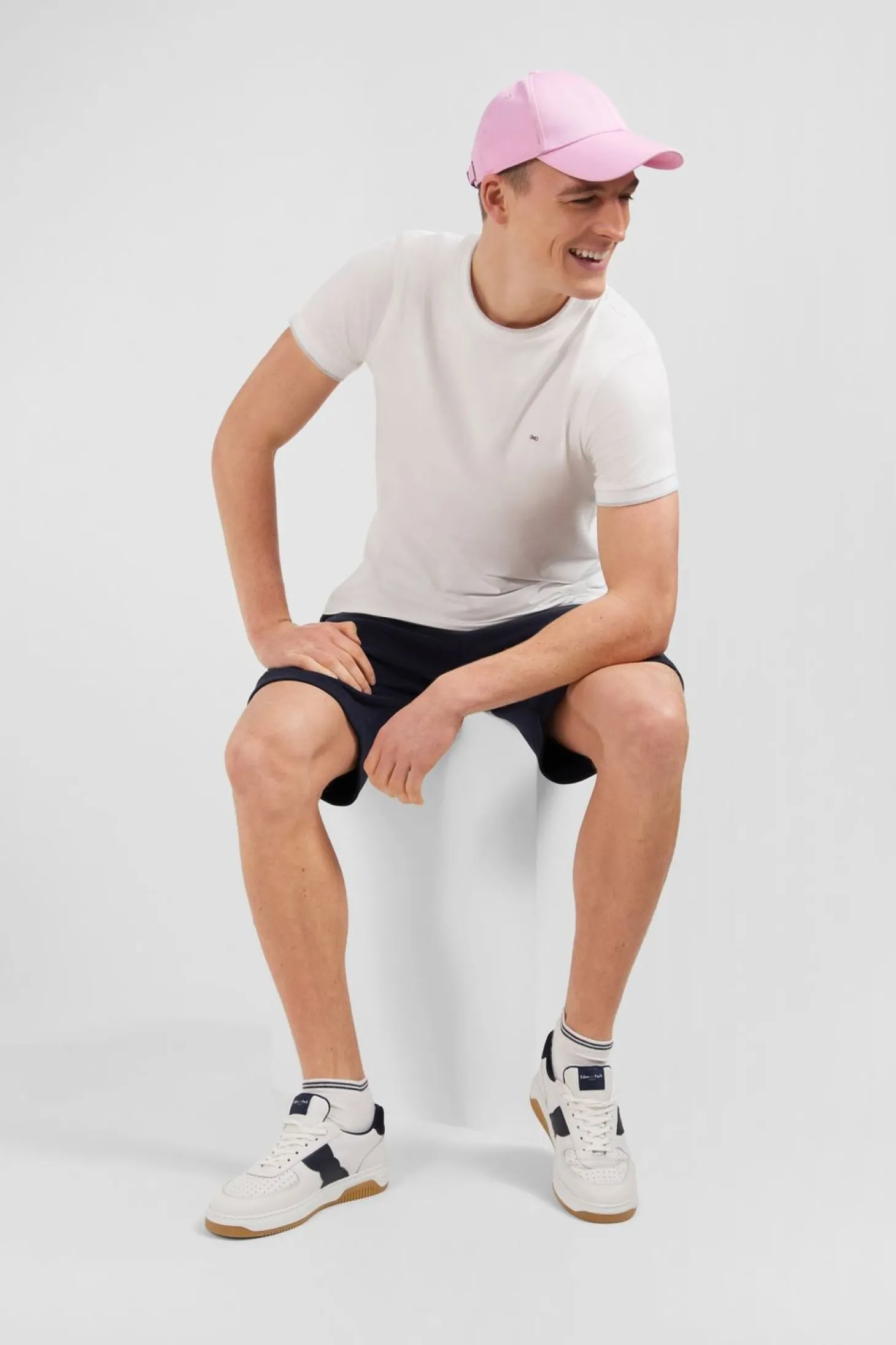 Baskets Blanches Bicolores En Cuir