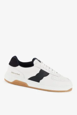 Baskets Blanches Bicolores En Cuir