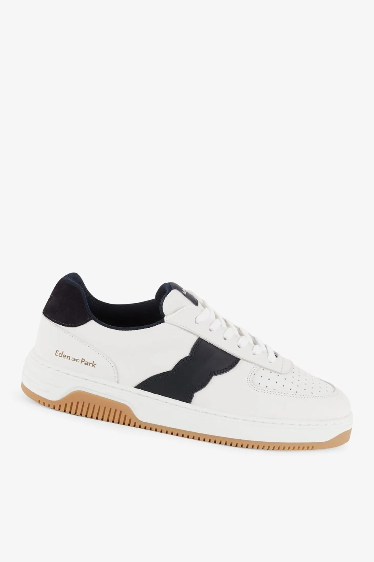 Baskets Blanches Bicolores En Cuir