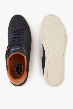 Baskets Bleu Marine En Cuir