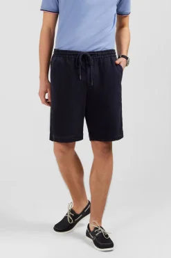 Bermuda Bleu Marine A Taille Elastiquee