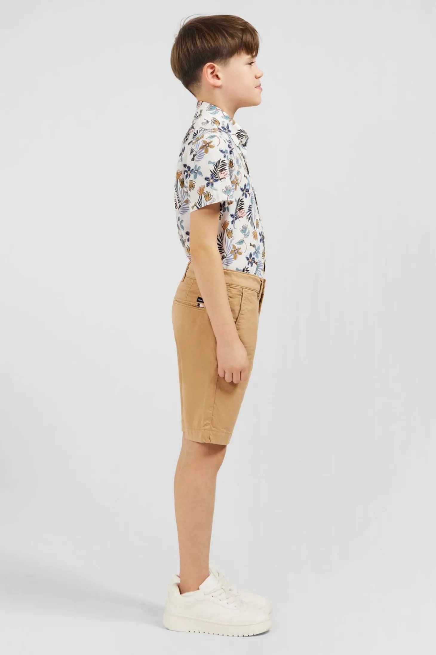 Bermuda Chino Beige En Coton Stretch