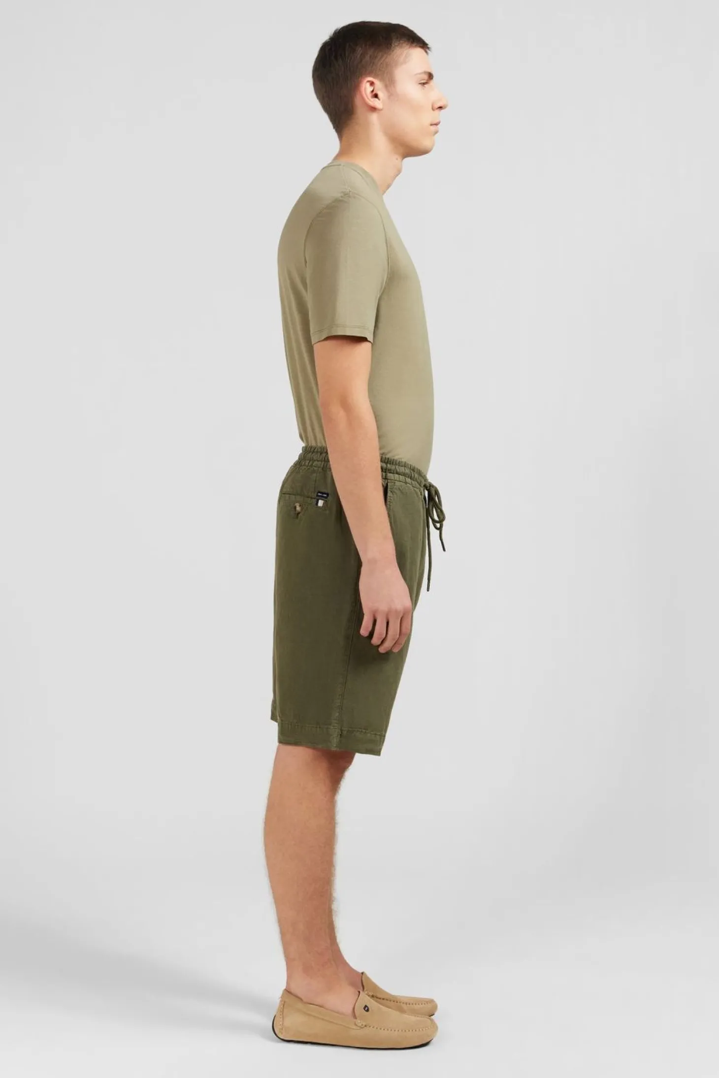 Bermuda Kaki A Taille Elastiquee