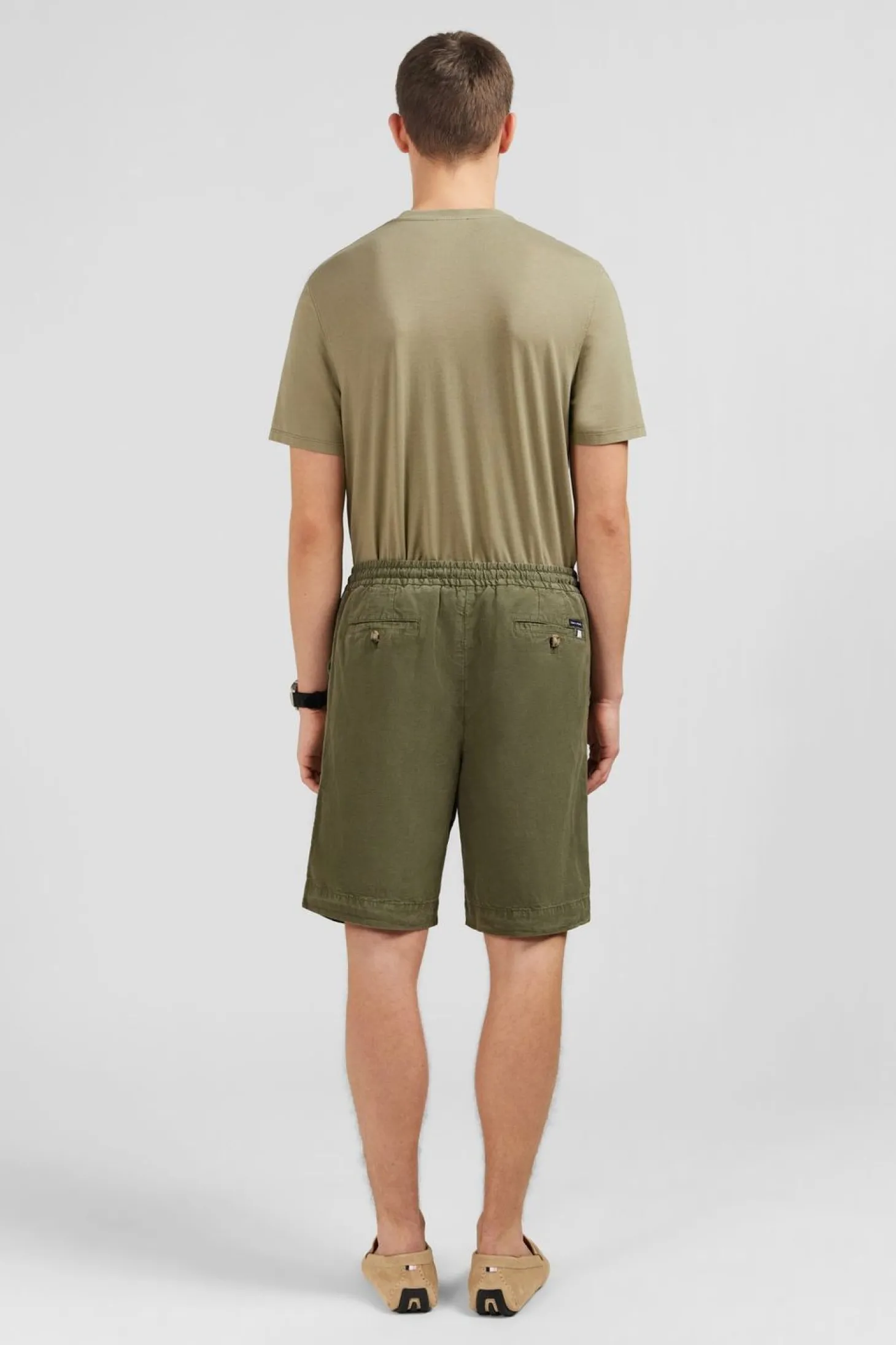 Bermuda Kaki A Taille Elastiquee