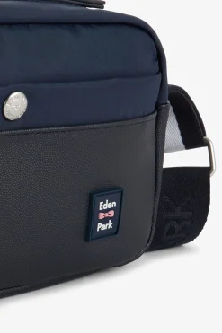 Besace Bleu Marine Avec Effet Cuir Graine
