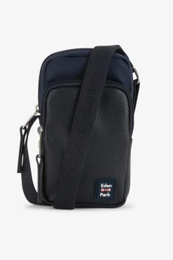 Besace Bleu Marine Avec Effet Cuir Graine