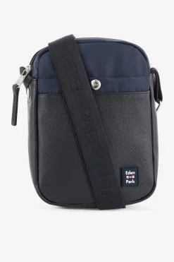 Besace Rectangulaire Bleu Fonce Avec Effet Cuir Graine