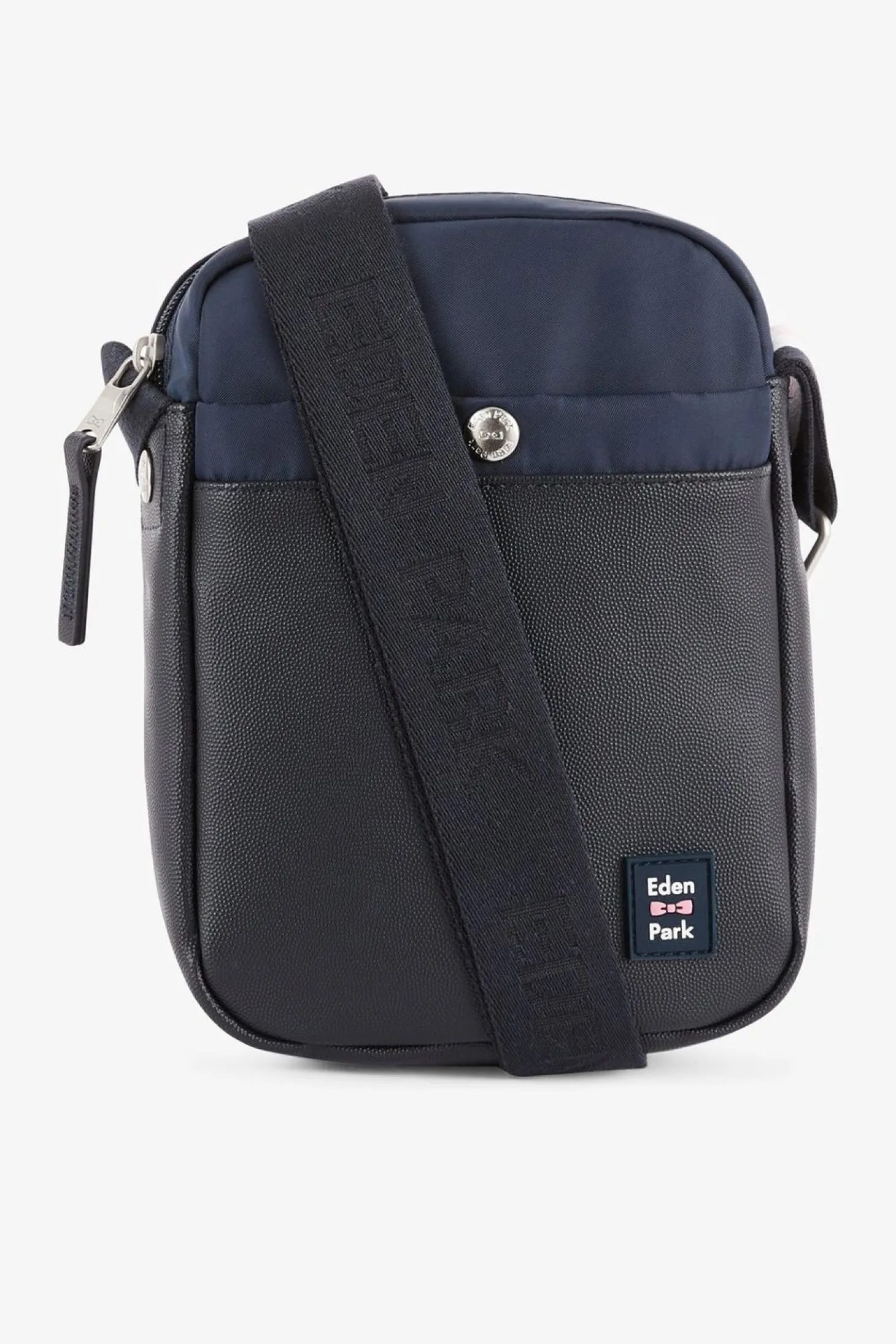 Besace Rectangulaire Bleu Fonce Avec Effet Cuir Graine