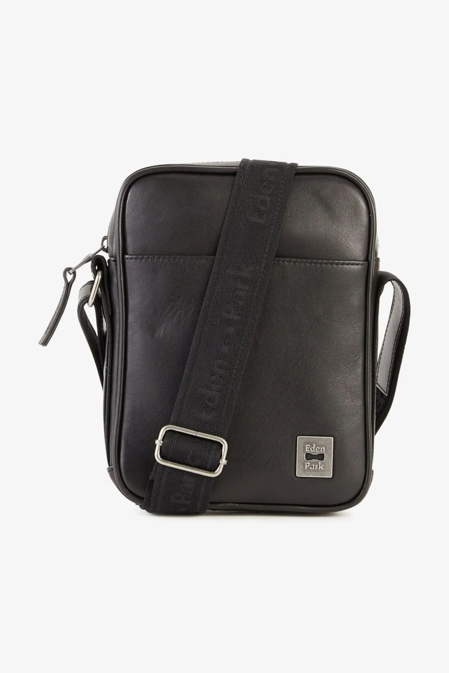 Besace Rectangulaire En Cuir Noir