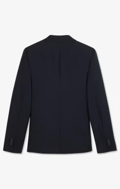 Blazer Bleu Fonce Details Noeud En Relief