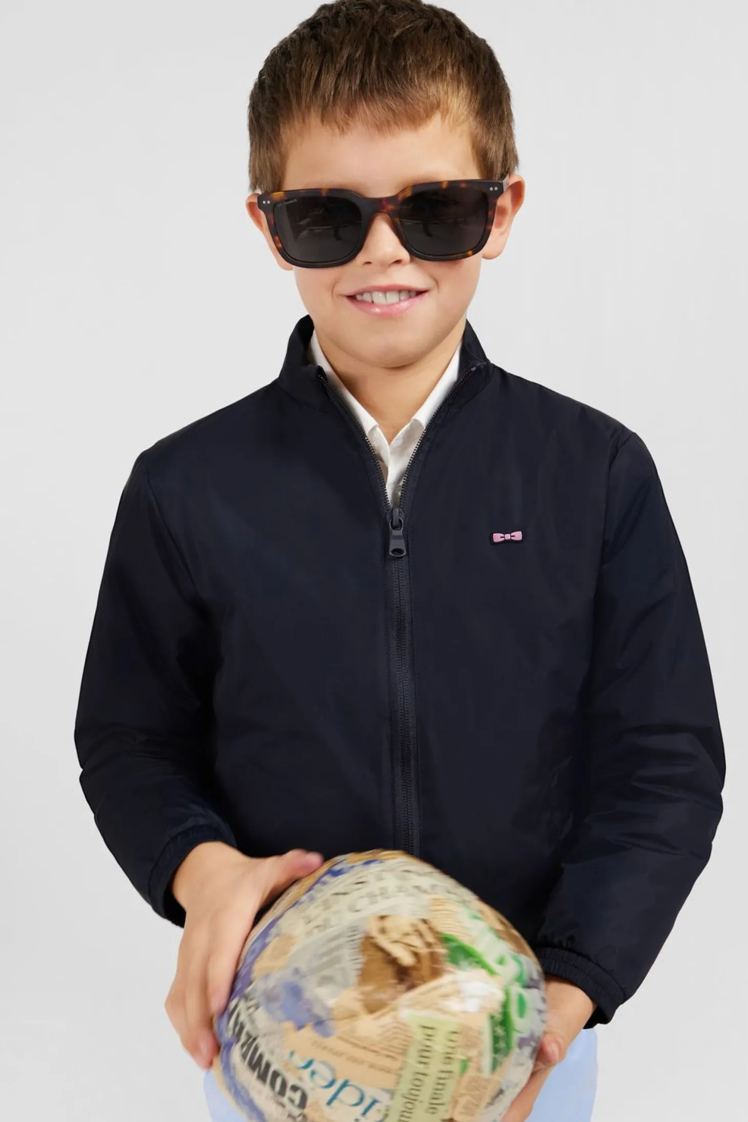 Blouson Coupe-Vent Marine A Broderie Embleme