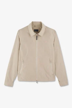 Blouson Zippe A Col Classique Beige