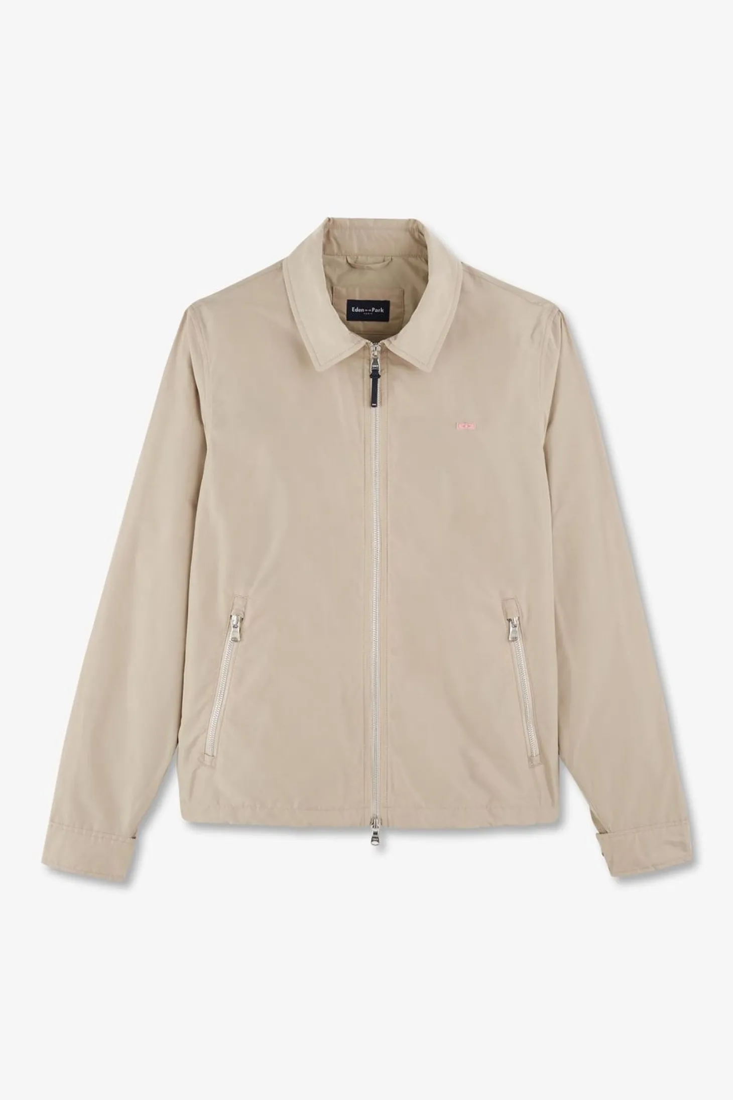 Blouson Zippe A Col Classique Beige