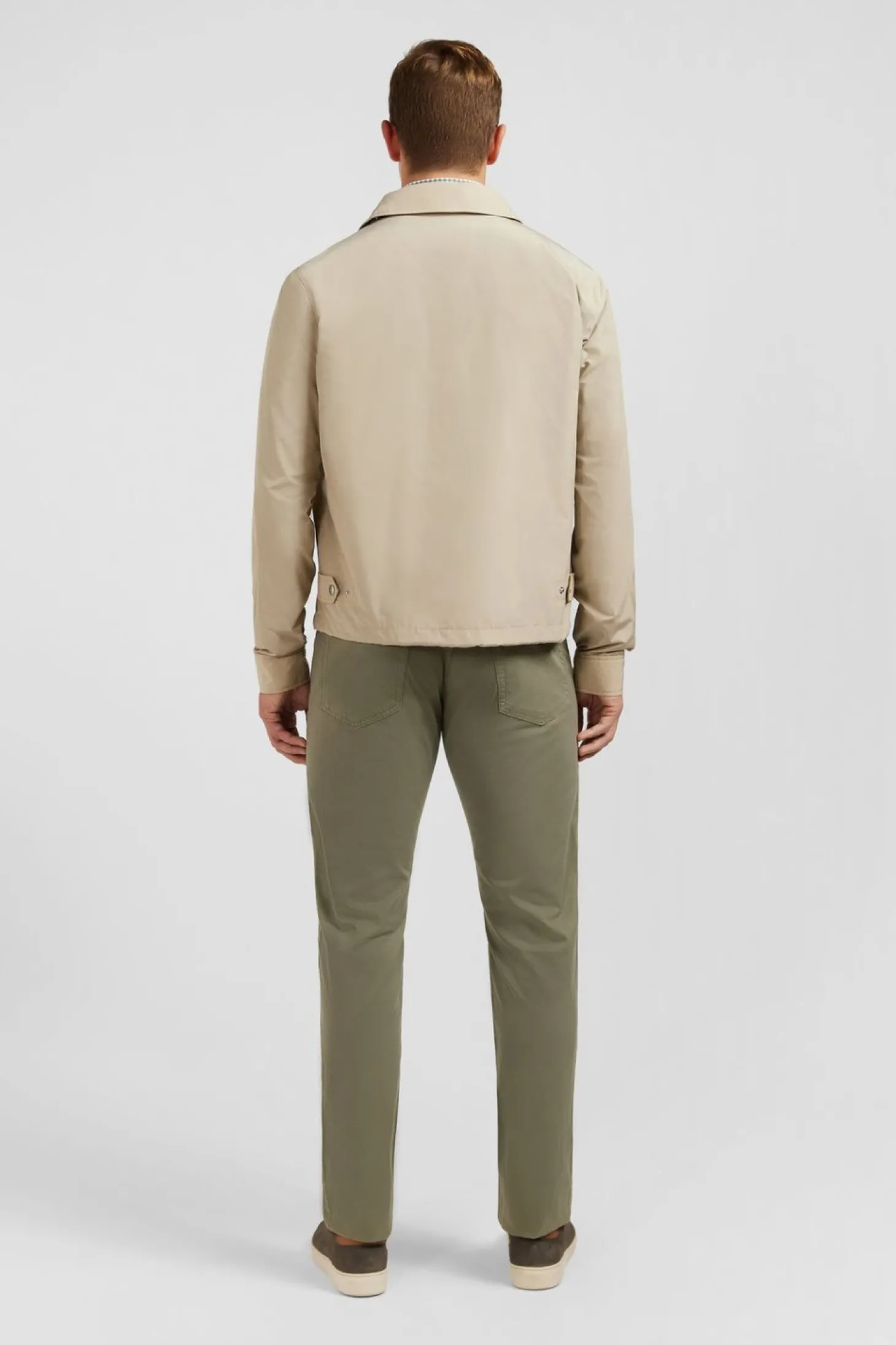 Blouson Zippe A Col Classique Beige