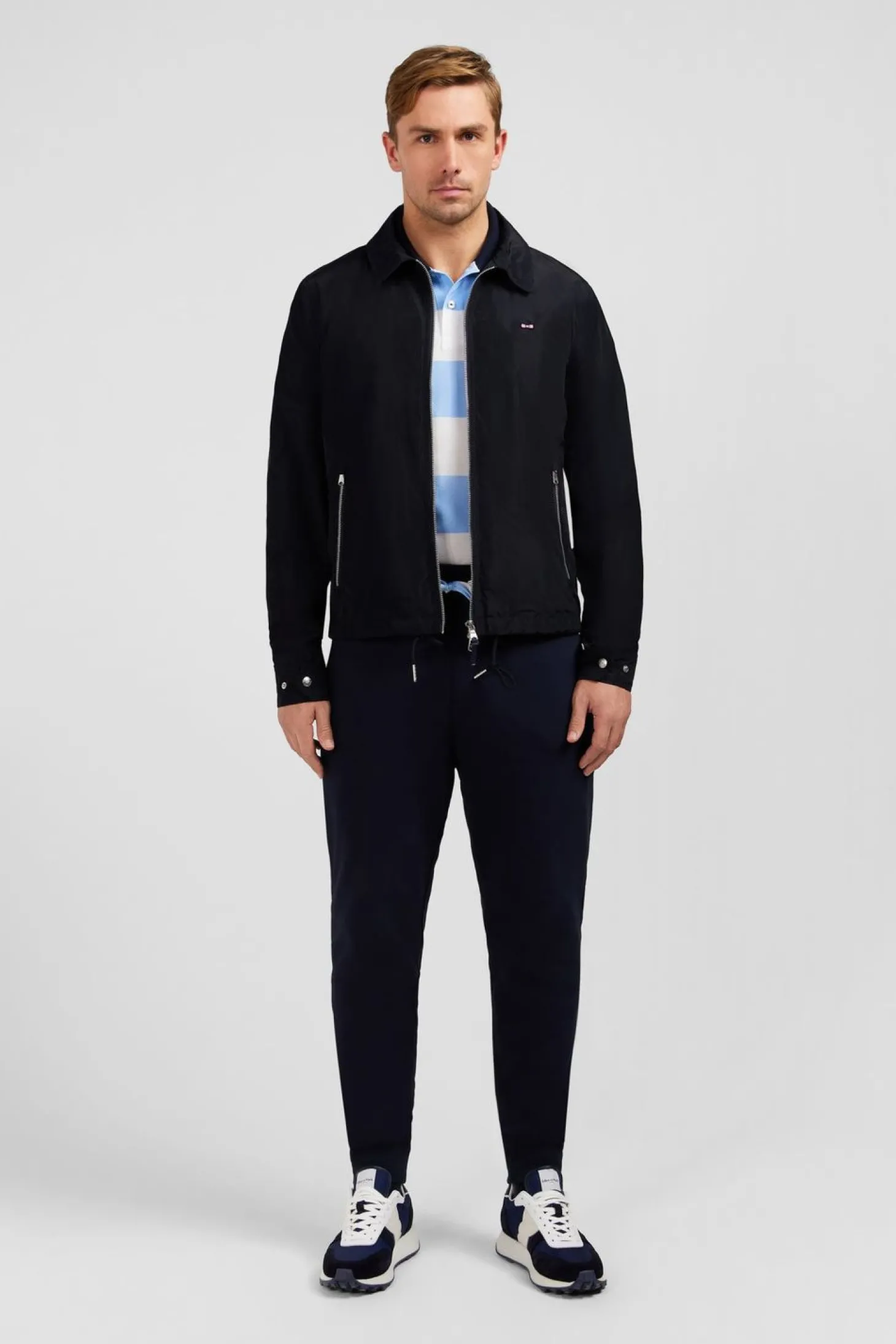 Blouson Zippe A Col Classique Marine