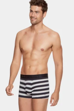 Boxer Cercle Marine Et Gris En Coton Stretch