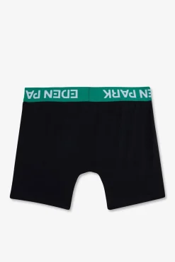 Boxer Marine A Ceinture Elastique Verte En Coton Stretch