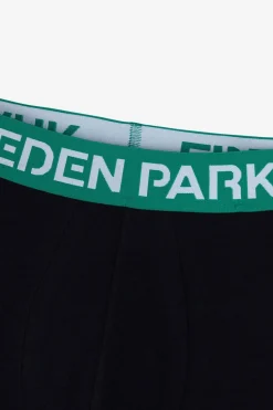 Boxer Marine A Ceinture Elastique Verte En Coton Stretch