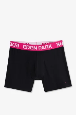 Boxer Marine A Ceinture Elastique Rose En Coton Stretch