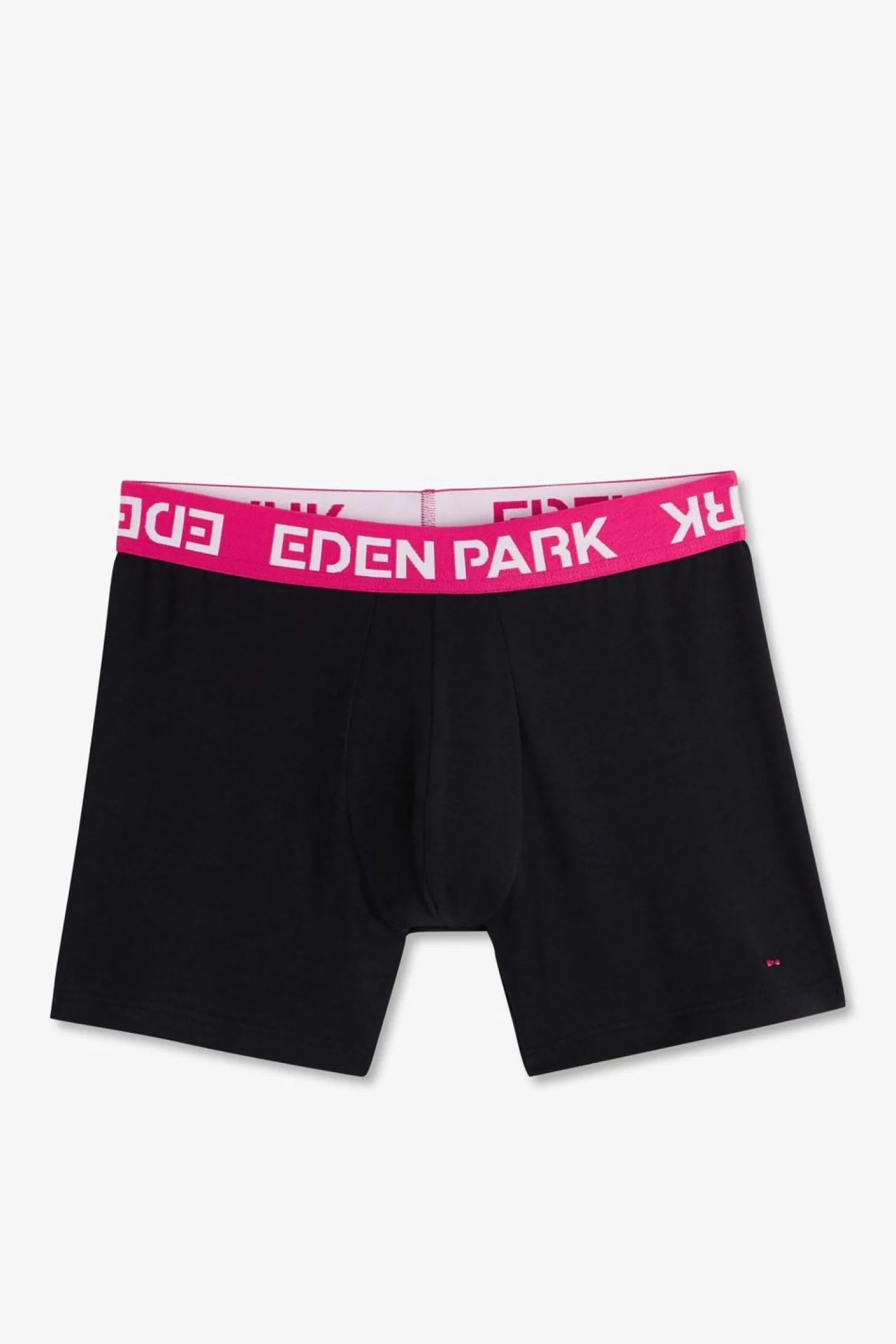 Boxer Marine A Ceinture Elastique Rose En Coton Stretch
