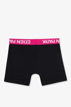 Boxer Marine A Ceinture Elastique Rose En Coton Stretch