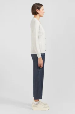Cardigan Boutonne Gris En Jeu De Maille