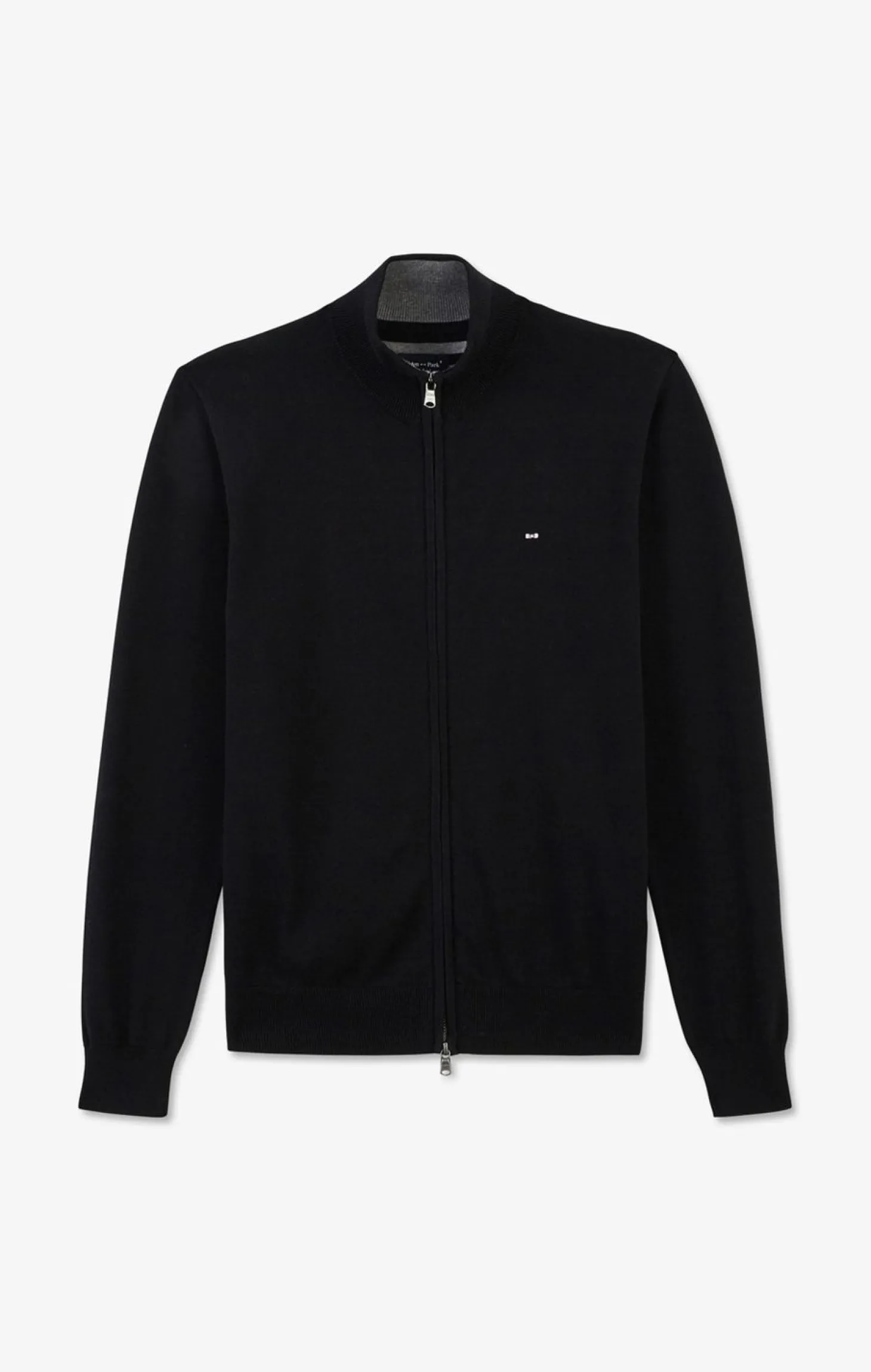 Cardigan Noir Zippe En Coton