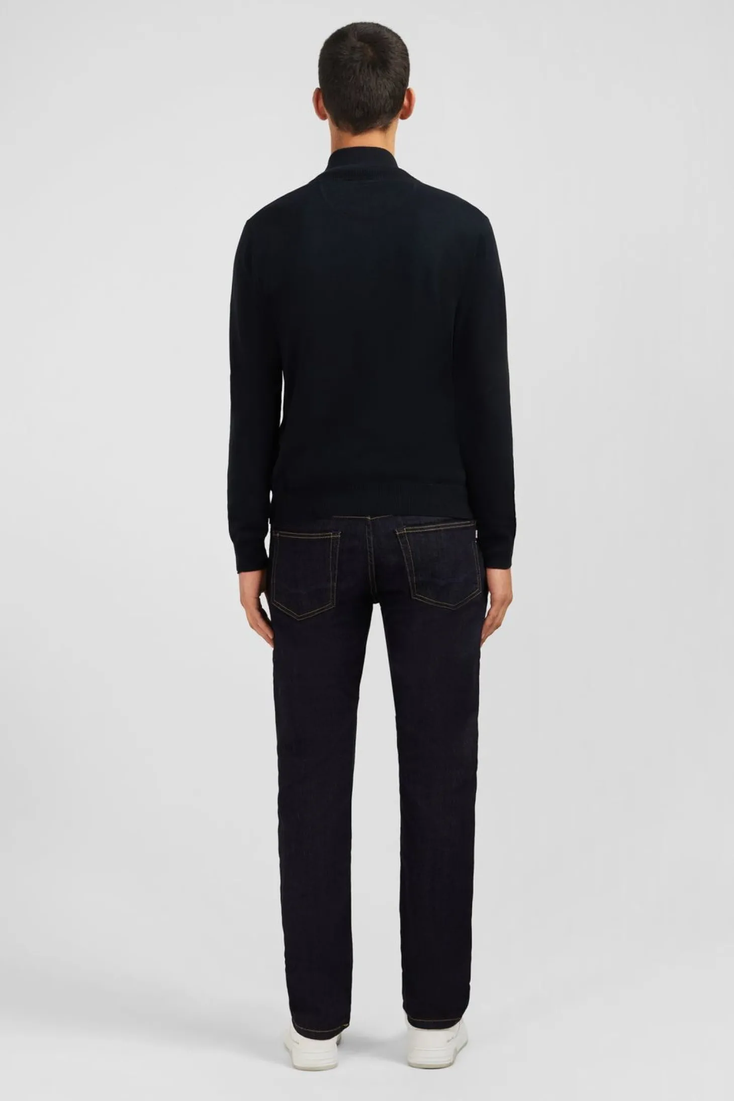 Cardigan Noir Zippe En Coton