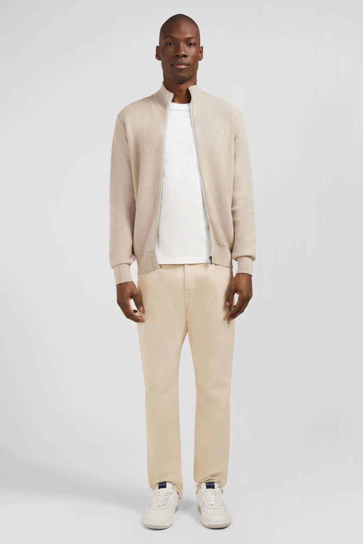Cardigan Zippe Beige