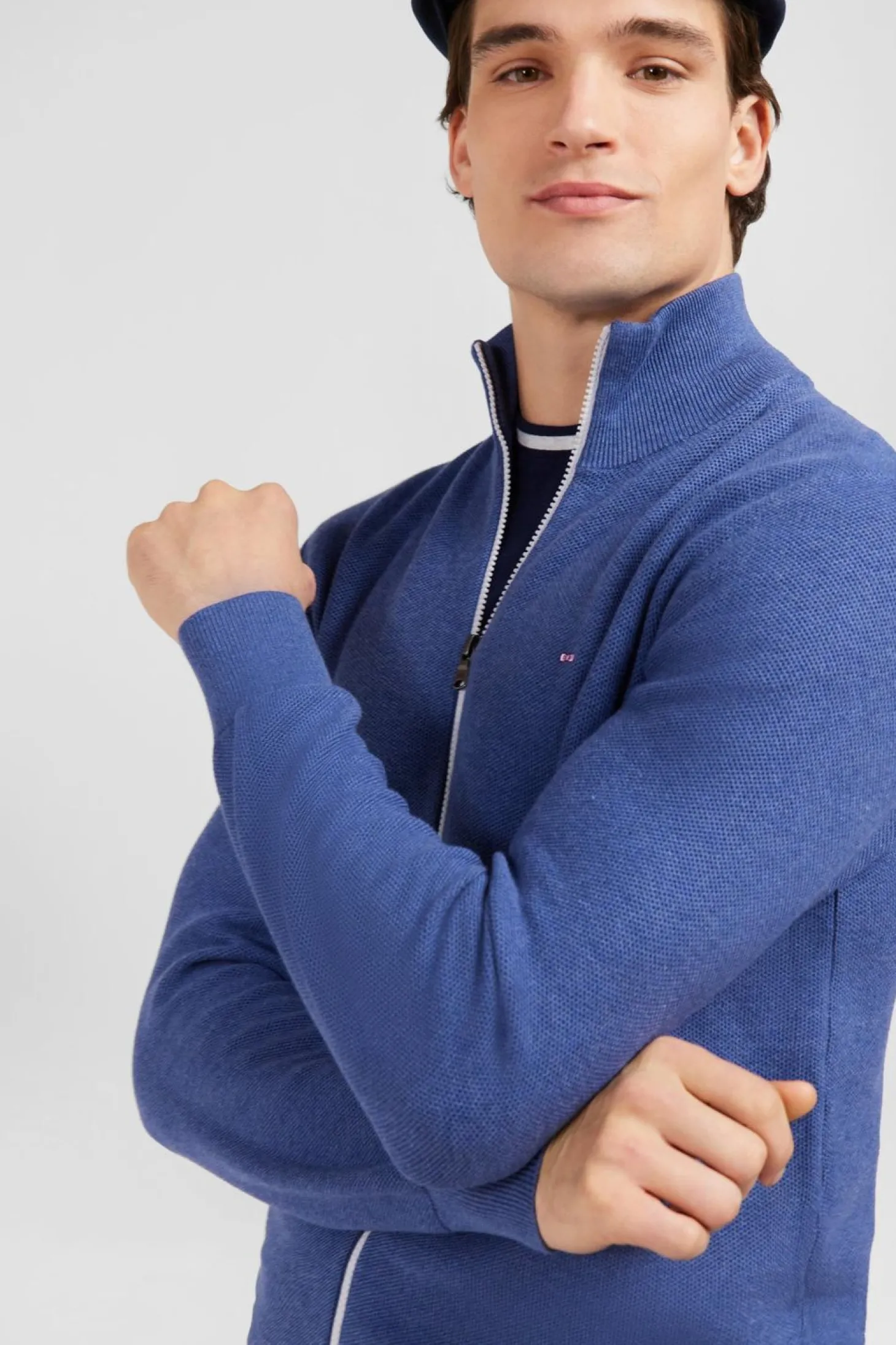 Cardigan Zippe Bleu