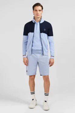 Cardigan Zippe Bleu Colorblock