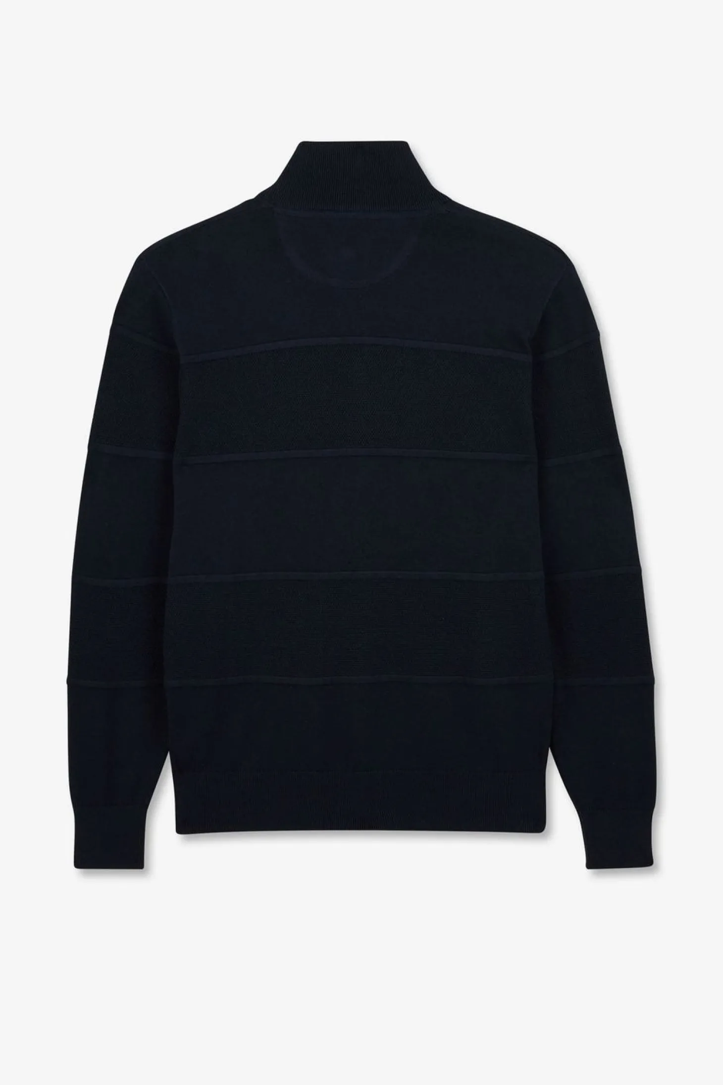 Cardigan Zippe Bleu Marine En Jeu De Maille