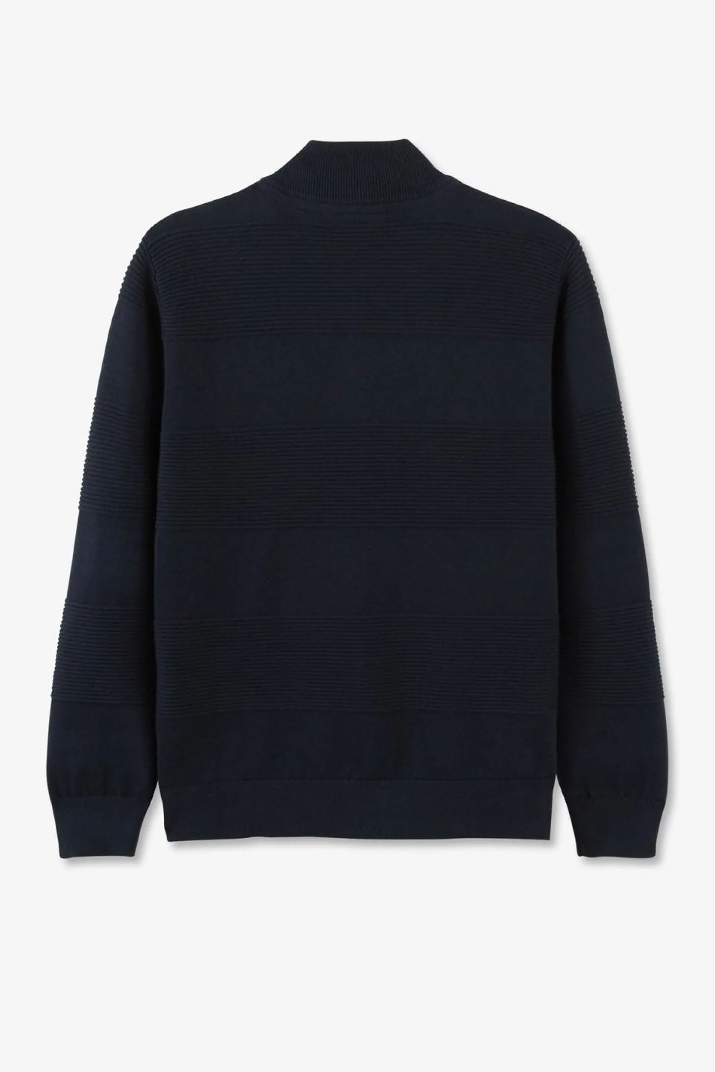 Cardigan Zippe En Coton Marine A Jeux De Maille