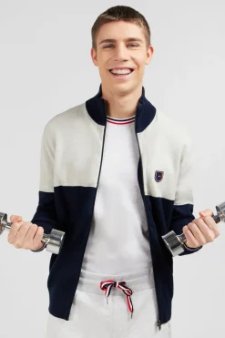 Cardigan Zippe Gris Colorblock
