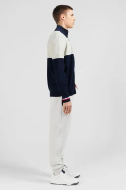 Cardigan Zippe Gris Colorblock