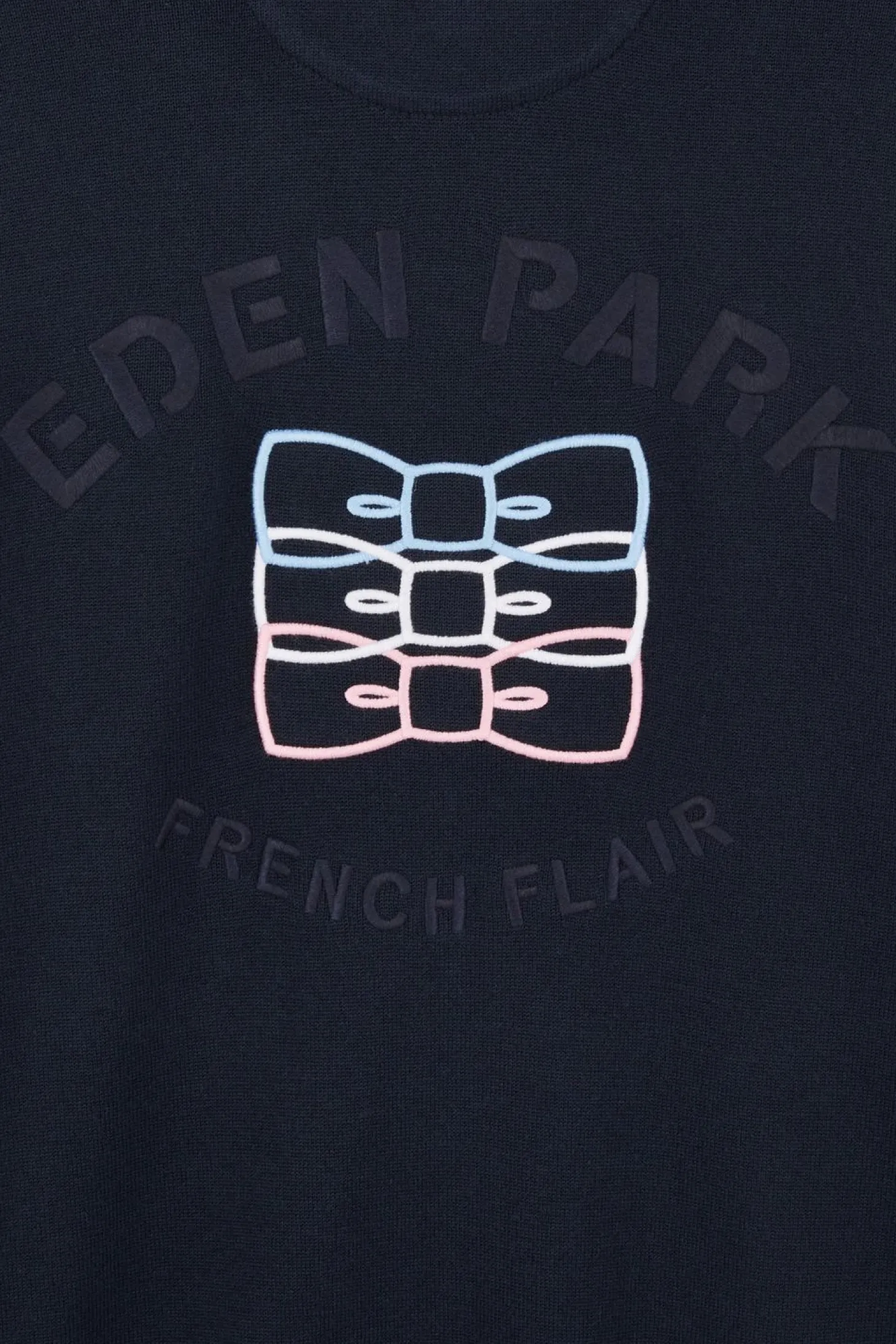 Cardigan Zippe Marine En Coton Embleme Tricolore