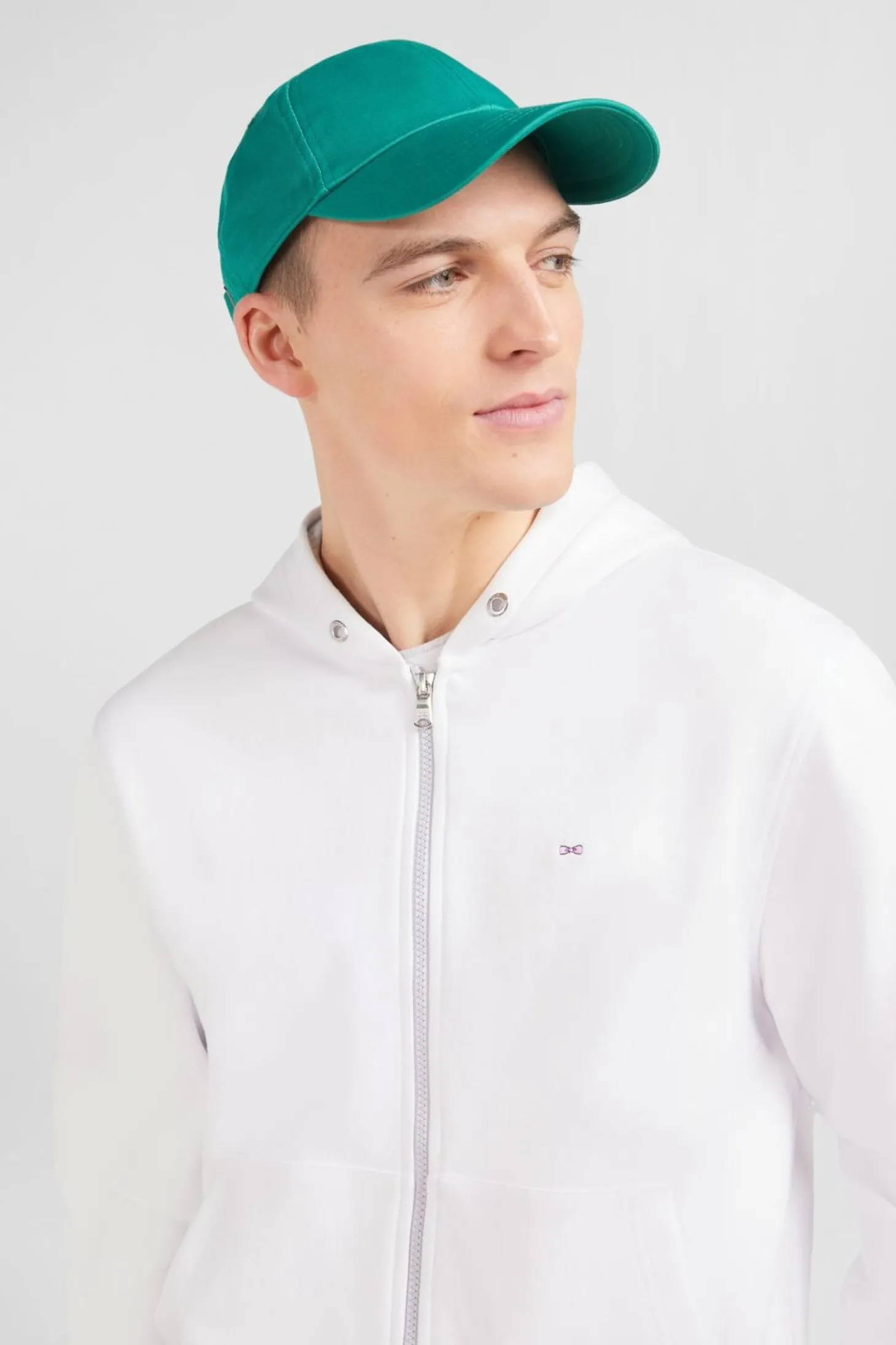 Casquette Verte En Toile De Coton Broderie Noeud Papillon