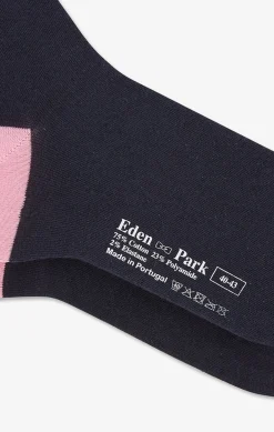 Chaussettes Montantes Bleu Marine Color-Block