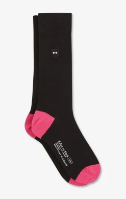 Chaussettes Montantes Noires Color-Block