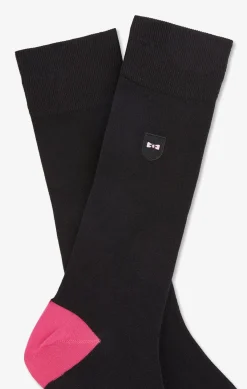 Chaussettes Montantes Noires Color-Block