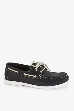 Chaussures Bateau En Cuir Suede Marine