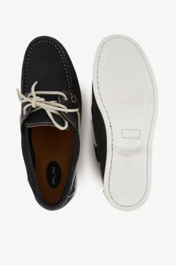 Chaussures Bateau En Cuir Suede Marine