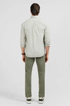 Chemise Beige Clair En Coton Dobby