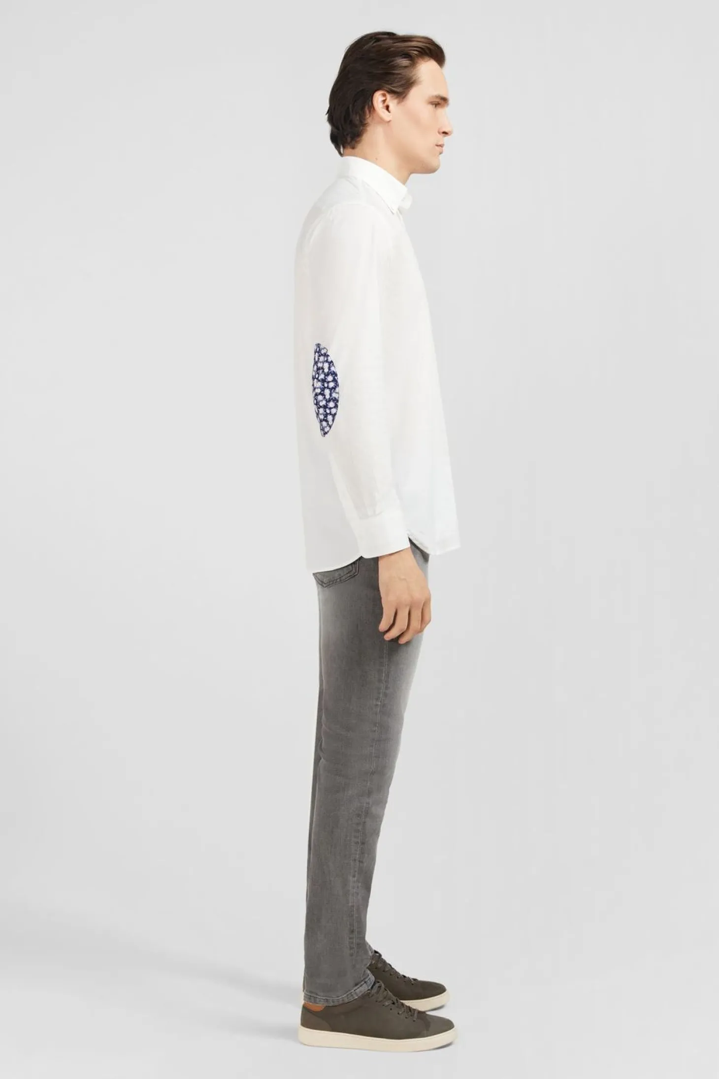 Chemise Blanche A Coudieres Fleuries