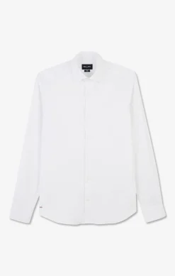 Chemise Blanche Slim En Popeline Stretch