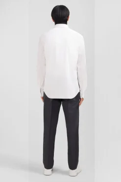 Chemise Blanche Slim En Popeline Stretch