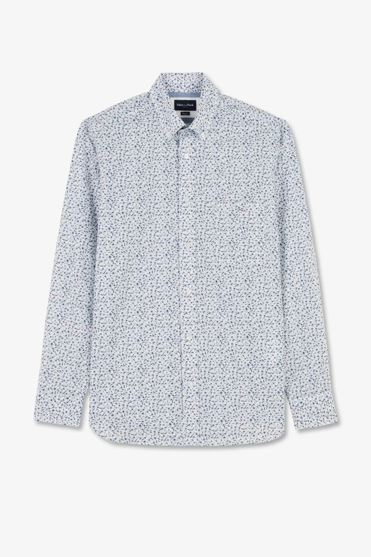 Chemise Bleu Clair A Micro Motif Fleuri
