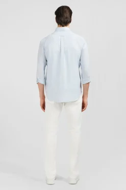 Chemise Bleu Clair En Coton Dobby